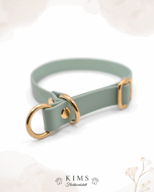 Biothane Halsband Zugstopp Foggy Grün