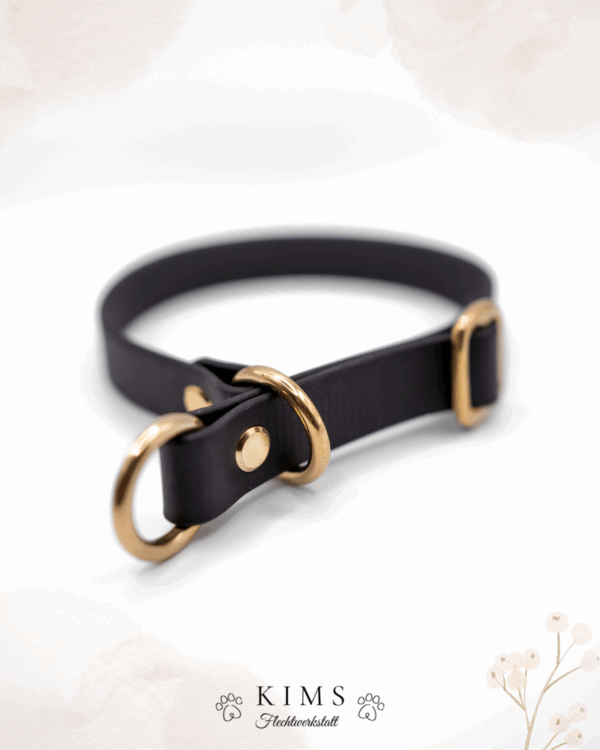 Biothane Halsband Zugstopp Schwarz