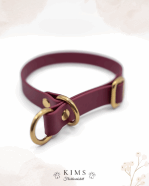 Biothane Halsband Zugstopp Weinrot